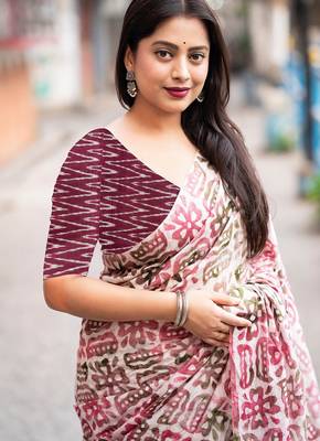Bagru block print  mulmul cotton sarees 2