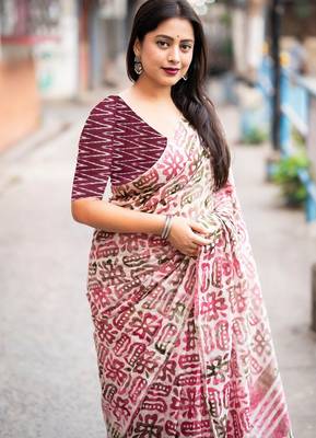 Bagru block print  mulmul cotton sarees 3