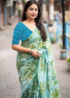 Bagru block print  mulmul cotton sarees 3