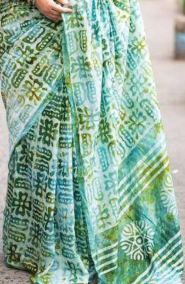 Bagru block print  mulmul cotton sarees 4