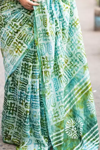 Bagru block print  mulmul cotton sarees