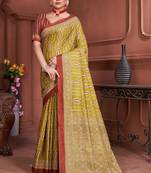 Ajrakh fancy hand block mulmul cotton sarees