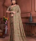 Ajrakh fancy hand block mulmul cotton sarees