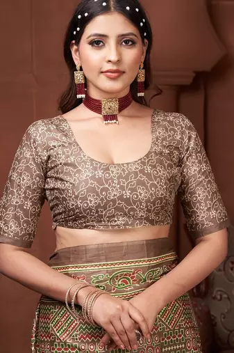 Ajrakh fancy hand block mulmul cotton sarees