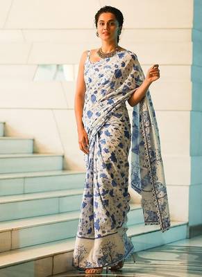 Pure cotton hand  block print sarees  and blouse 1