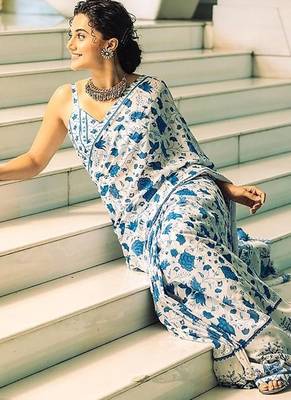 Pure cotton hand  block print sarees  and blouse 3