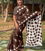 Pure cotton fancy cemal animal tranding jaipur block print sarees