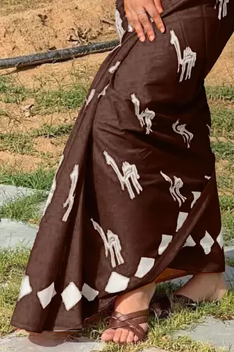 Pure cotton fancy cemal animal tranding jaipur block print sarees