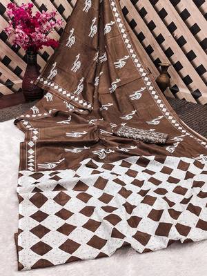 Pure cotton fancy cemal animal tranding jaipur block print sarees 4