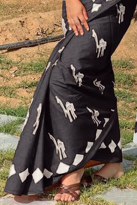 Pure cotton fancy cemal animal tranding jaipur block print sarees 3