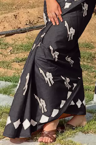 Pure cotton fancy cemal animal tranding jaipur block print sarees
