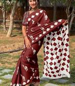 Pure cotton fancy cemal animal tranding jaipur block print sarees