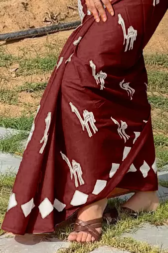 Pure cotton fancy cemal animal tranding jaipur block print sarees