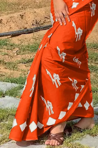 Pure cotton fancy cemal animal tranding jaipur block print sarees