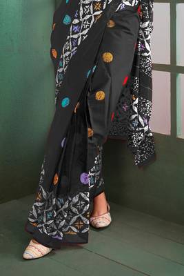 Cotton jaipur block print sarees with and blouse pice 3