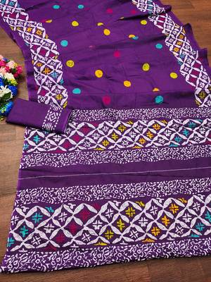 Cotton jaipur block print sarees with and blouse pice 5