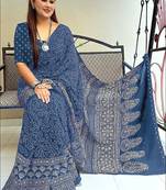 Mtr pure cotton bandhej printd sarees with blouse
