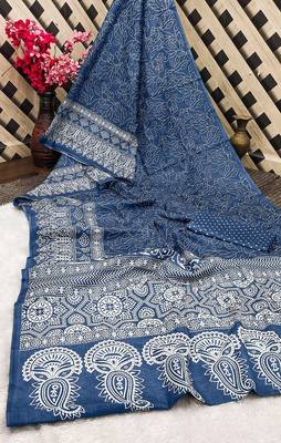 Mtr pure cotton bandhej printd sarees with blouse 5