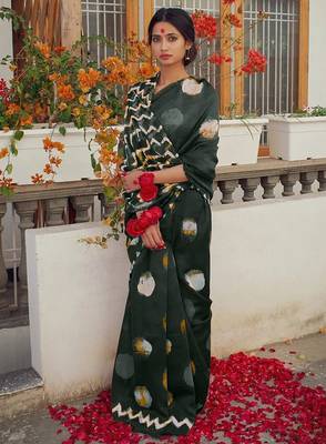 Pure cotton fancy bagru print sarees with blouse pice* 1