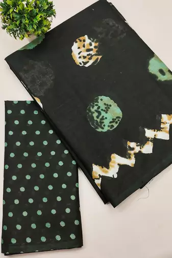Pure cotton fancy bagru print sarees with blouse pice*