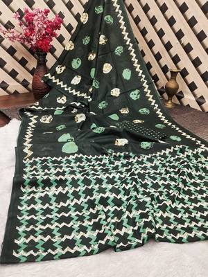 Pure cotton fancy bagru print sarees with blouse pice* 5