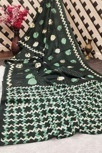 Pure cotton fancy bagru print sarees with blouse pice*