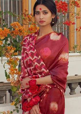 Pure cotton fancy bagru print sarees with blouse pice* 2