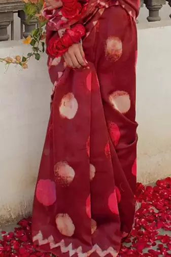 Pure cotton fancy bagru print sarees with blouse pice*