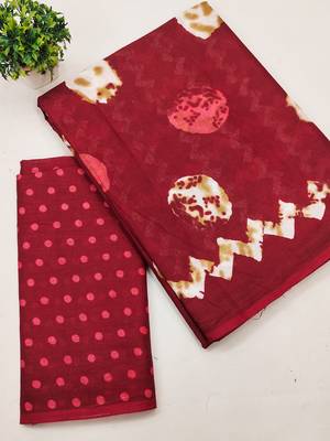 Pure cotton fancy bagru print sarees with blouse pice* 4