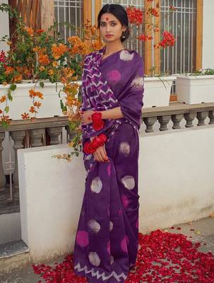Pure cotton fancy bagru print sarees with blouse pice* 1