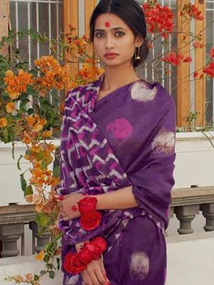 Pure cotton fancy bagru print sarees with blouse pice* 2