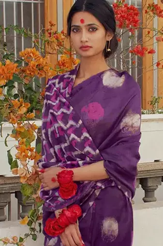 Pure cotton fancy bagru print sarees with blouse pice*
