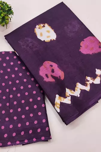 Pure cotton fancy bagru print sarees with blouse pice*