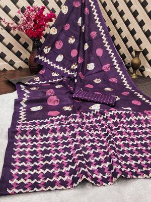 Pure cotton fancy bagru print sarees with blouse pice* 5