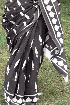 Pure cotton fancy bagru print sarees with blouse pice* 3