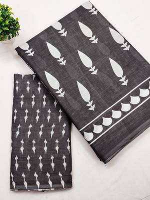 Pure cotton fancy bagru print sarees with blouse pice* 4