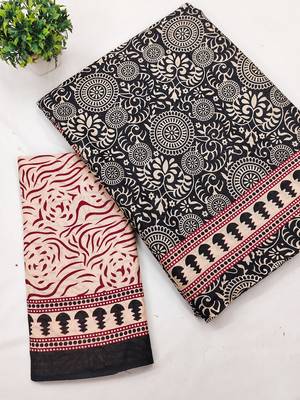 Ajrakh fancy hand block mulmul cotton sarees 4