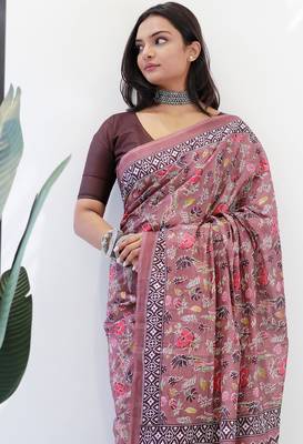 Bagru hand block print pure cotton ajrakh test sarees 2