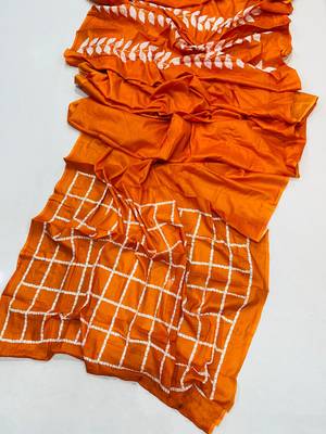 Pure cotton haf-haf hand block print sarees with blouse pice 5