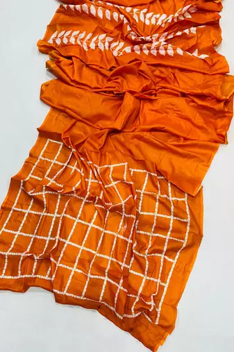 Pure cotton haf-haf hand block print sarees with blouse pice