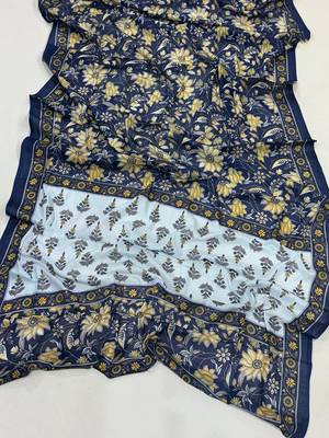 Ajrakh fancy hand block mulmul cotton sarees 5