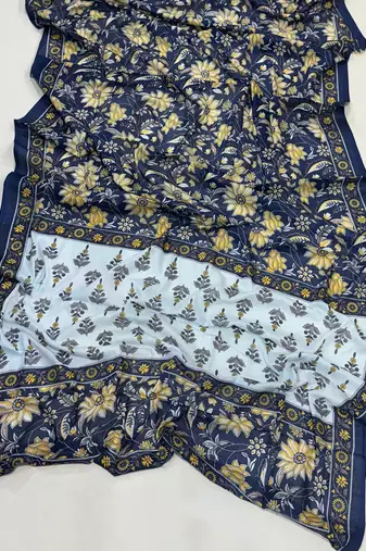 Ajrakh fancy hand block mulmul cotton sarees