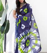 Premium mulmul cotton tiedye printed sarees