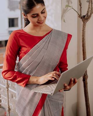 Pure cotton fancy tranding office wear jaipur block print sarees 2