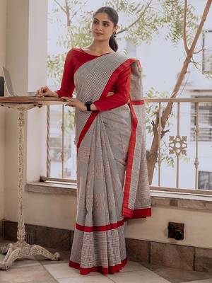 Pure cotton fancy tranding office wear jaipur block print sarees 3
