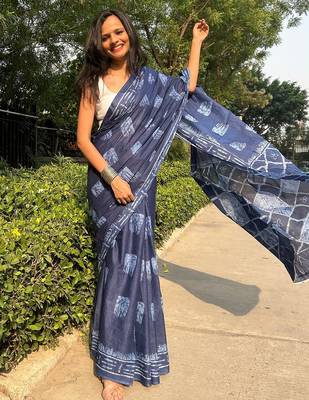 pure cotton fancy jaipuri  print sarees with blouse 2