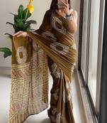 Traditional ajrakh bandhej handblock print sarees
