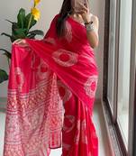 Traditional ajrakh bandhej handblock print sarees