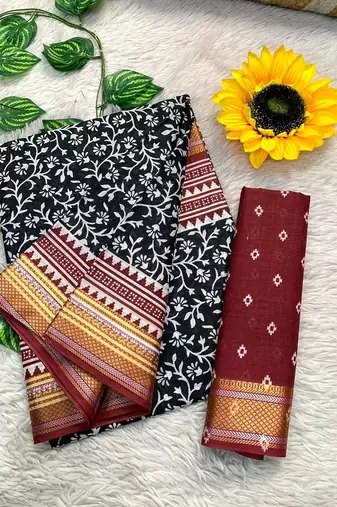 Beutiful bagru bandhani printed sarees with hevy zari bordar