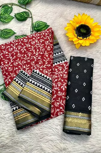 Beutiful bagru bandhani printed sarees with hevy zari bordar